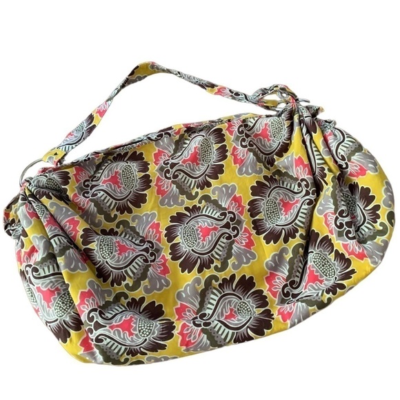 Amici Large Yellow Grays & Pink Patterned Boho Bag - Picture 1 of 6